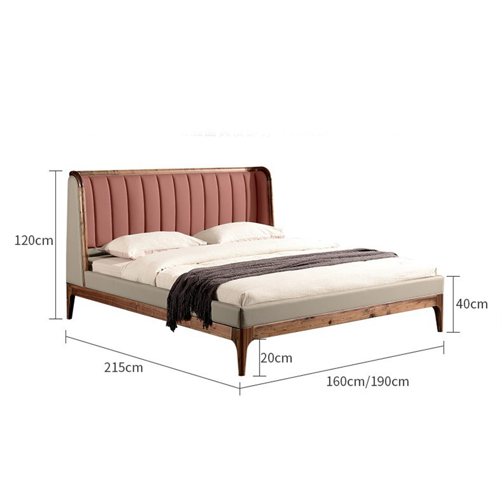 Кровать двуспальная с мягким изголовьем Moon Walnut Bed Кровать двуспальная с мягким изголовьем Moon Walnut Bed в Перми
