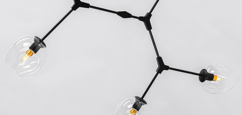 Люстра Сrumpled Glass Bubble Chandelier Black 6 плафонов Люстра Сrumpled Glass Bubble Chandelier Black 6 плафонов - Loft-Concept в Перми