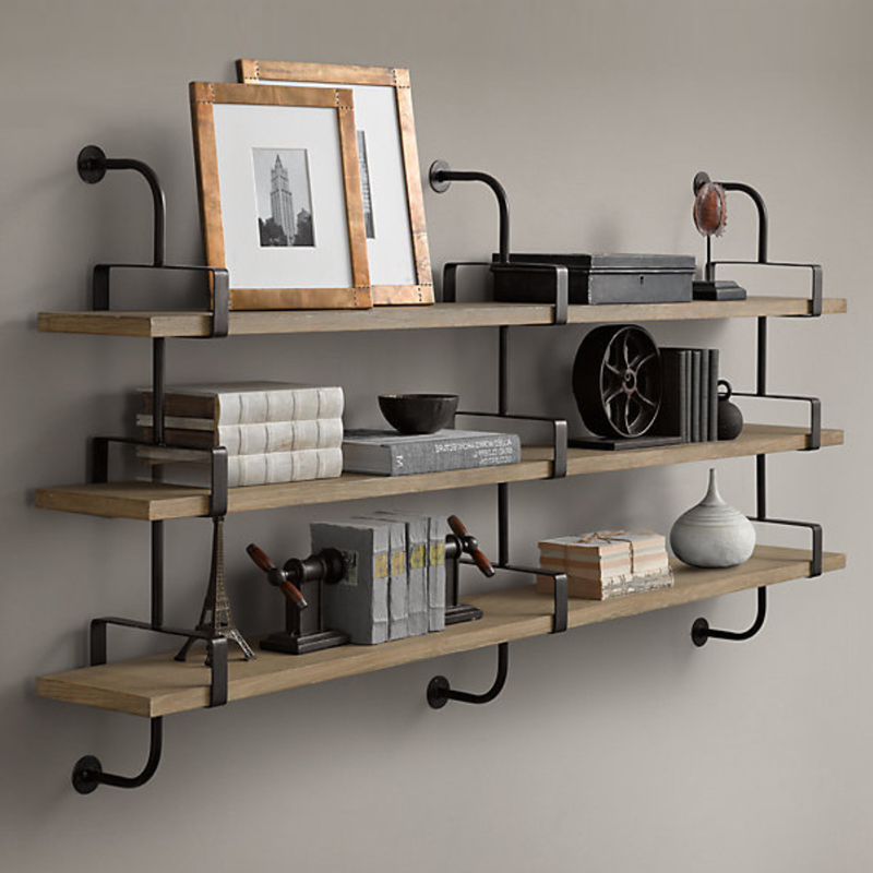 Полка из Дуба RH SHELVING & LEDGES 150 см Графит в Перми | Loft Concept 