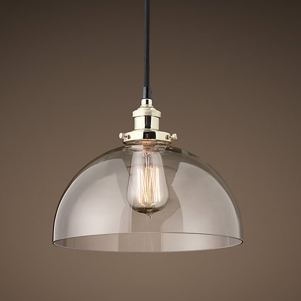 Подвесной светильник 20th C. Factory Filament Clear Glass Dome Pendant nickel Хром в Перми | Loft Concept 