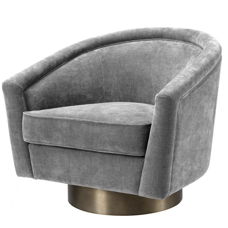 Кресло Eichholtz Swivel Chair Catene Grey Серый матовое золото в Перми | Loft Concept 