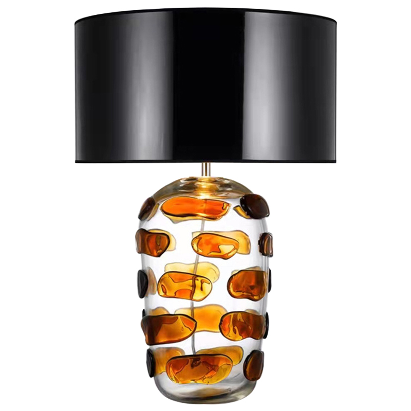 Настольная лампа Amber Spots Table Lamp Янтарный Прозрачное Стекло Черный в Перми | Loft Concept 