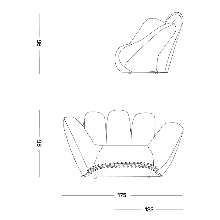 Дизайнерское кресло в форме руки Poltronova Joe Jeans Armchair в Перми