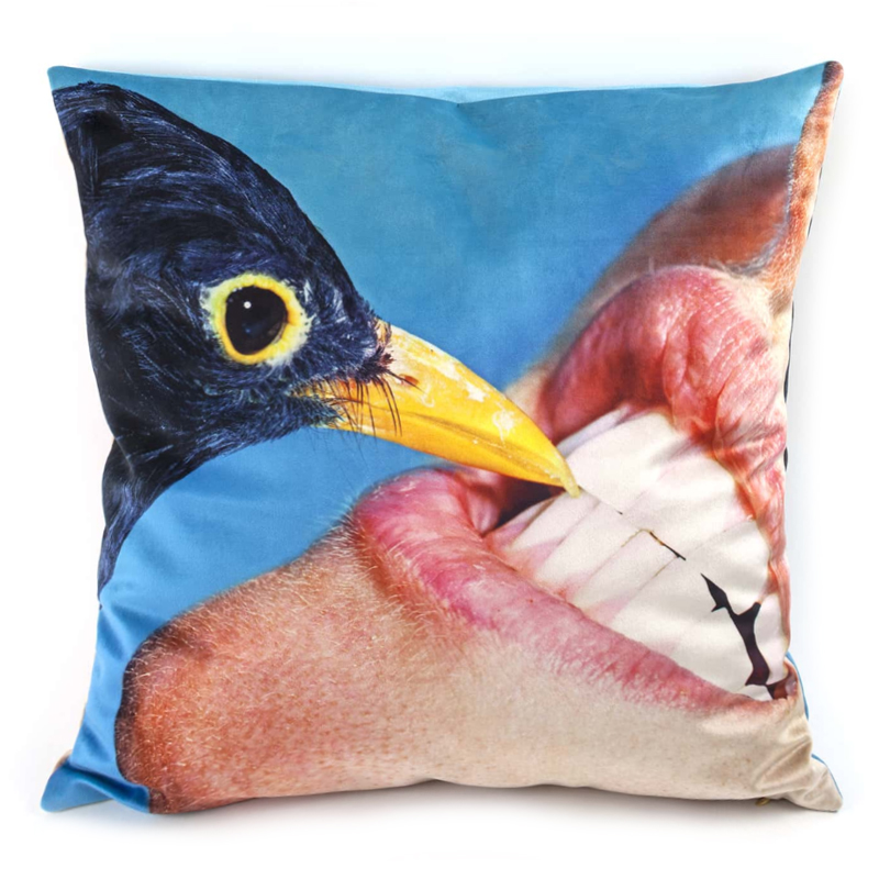 Подушка Seletti Cushion Crow Design Toiletpaper Голубой в Перми | Loft Concept 