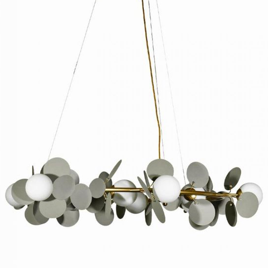 Люстра MATISSE Chandelier circle Gray диаметр 105 Серый Золотой Белый в Перми | Loft Concept 