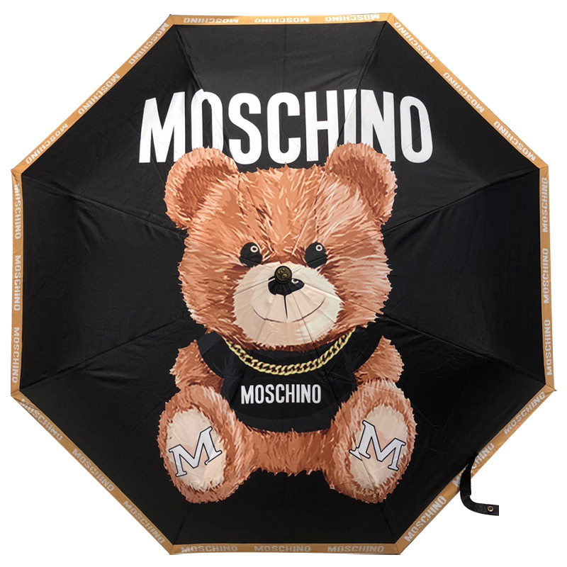 Зонт раскладной MOSCHINO дизайн 005 Черный цвет Черный Коричневый в Перми | Loft Concept 