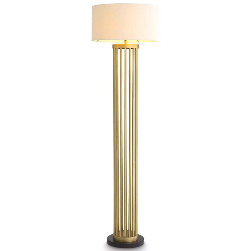 Торшер Eichholtz Floor Lamp Condo Brass Латунь Белый в Перми | Loft Concept 