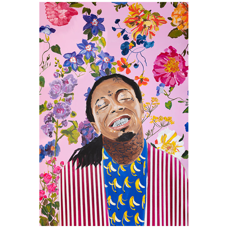 Картина Lil Wayne with Floral Background Мульти в Перми | Loft Concept 