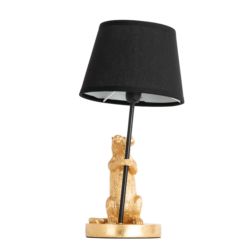 Настольная лампа Gold Mouse holding a black lamp Золотой Черный в Перми | Loft Concept 