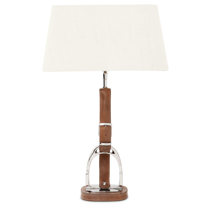 Настольная лампа Eichholtz Table Lamp Olympia Equestrian Никель Коричневый Кремовый в Перми | Loft Concept 