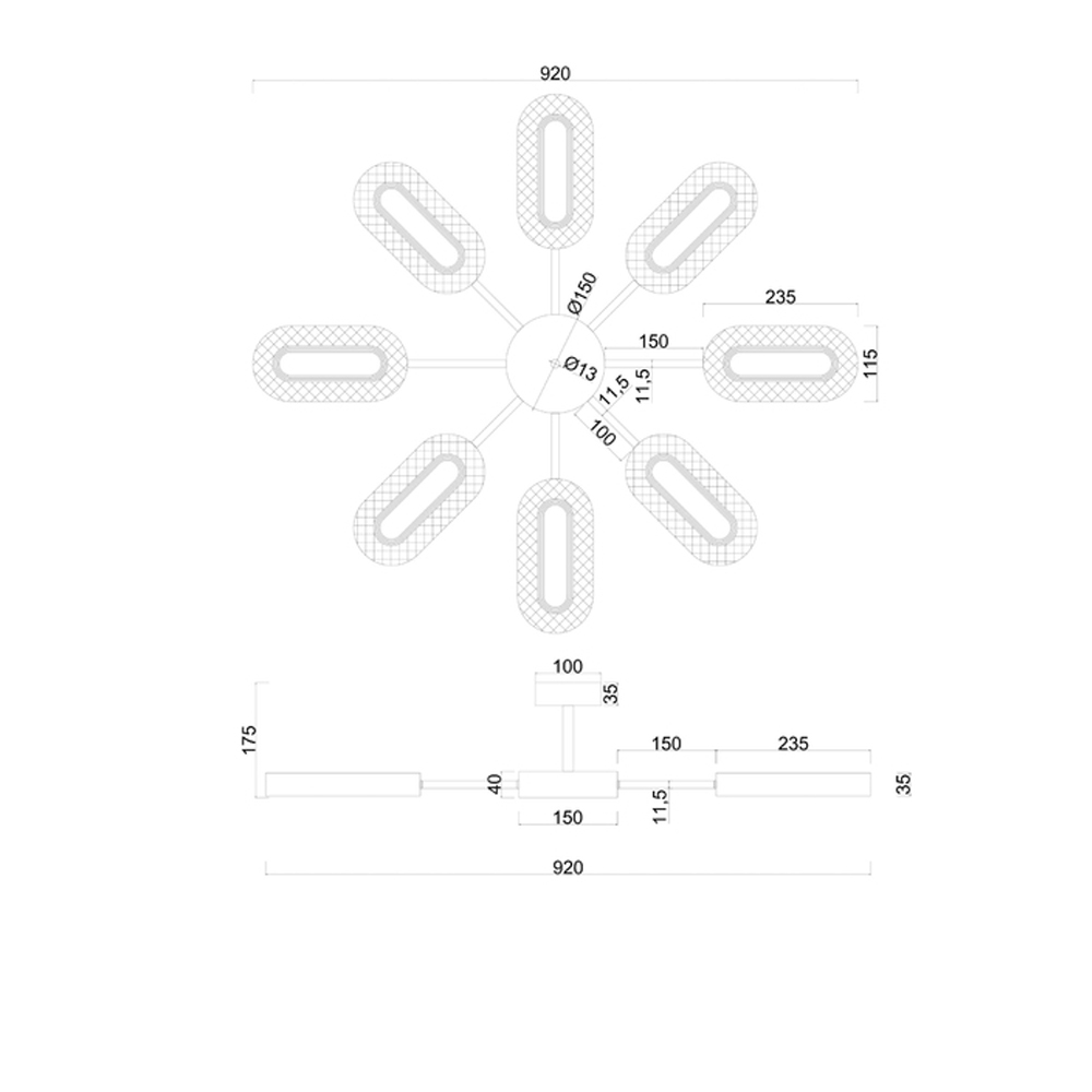 Потолочная люстра Sun Oval в Перми