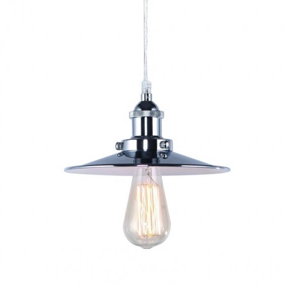 Подвесной светильник 20TH C. Factory Filament Metal Single Pendant Хром в Перми | Loft Concept 