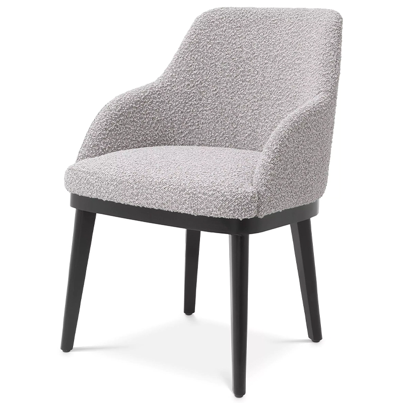 Стул Eichholtz Dining Chair Costa Boucle Grey Серый Черный в Перми | Loft Concept 