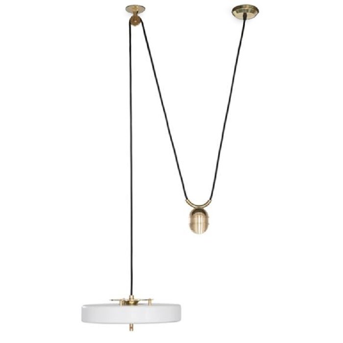 Светильник белый BERT FRANK REVOLVE RISE FALL PENDANT  Золотой Белый в Перми | Loft Concept 