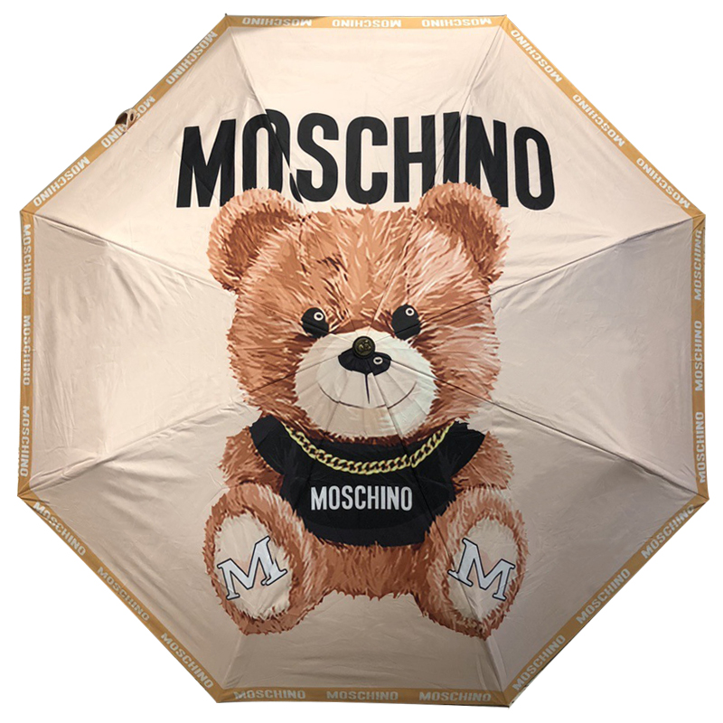 Зонт раскладной MOSCHINO дизайн 006 Бежевый цвет Коричневый Бежевый в Перми | Loft Concept 