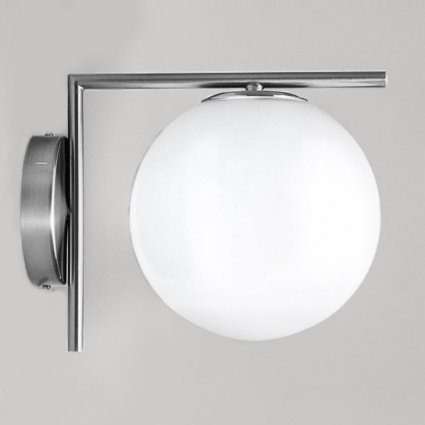 Бра IC Lighting Flos white ball IC C/W Chrome Белый Хром в Перми | Loft Concept 