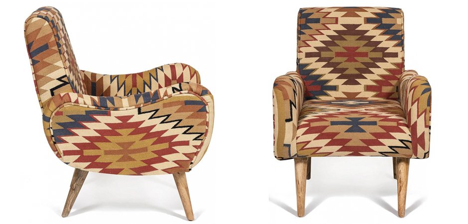 Кресло KELIM Pattern Brown Chair I Кресло KELIM Pattern Brown Chair I - Loft-Concept в Перми