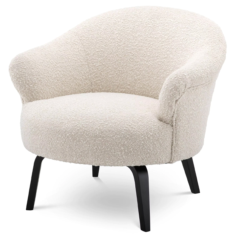 Кресло Eichholtz Chair Moretti Boucle Бежевый Черный Кремовый Черный в Перми | Loft Concept 