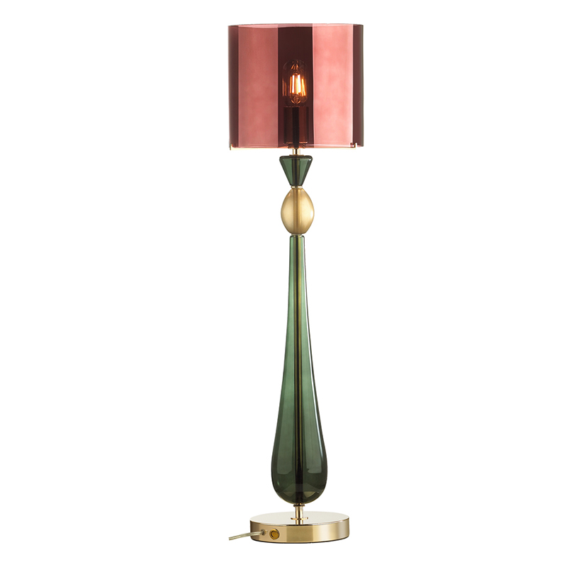 Настольная лампа Roser Burgundy Green Table Lamp Бургундский красный Золотой Зеленый в Перми | Loft Concept 