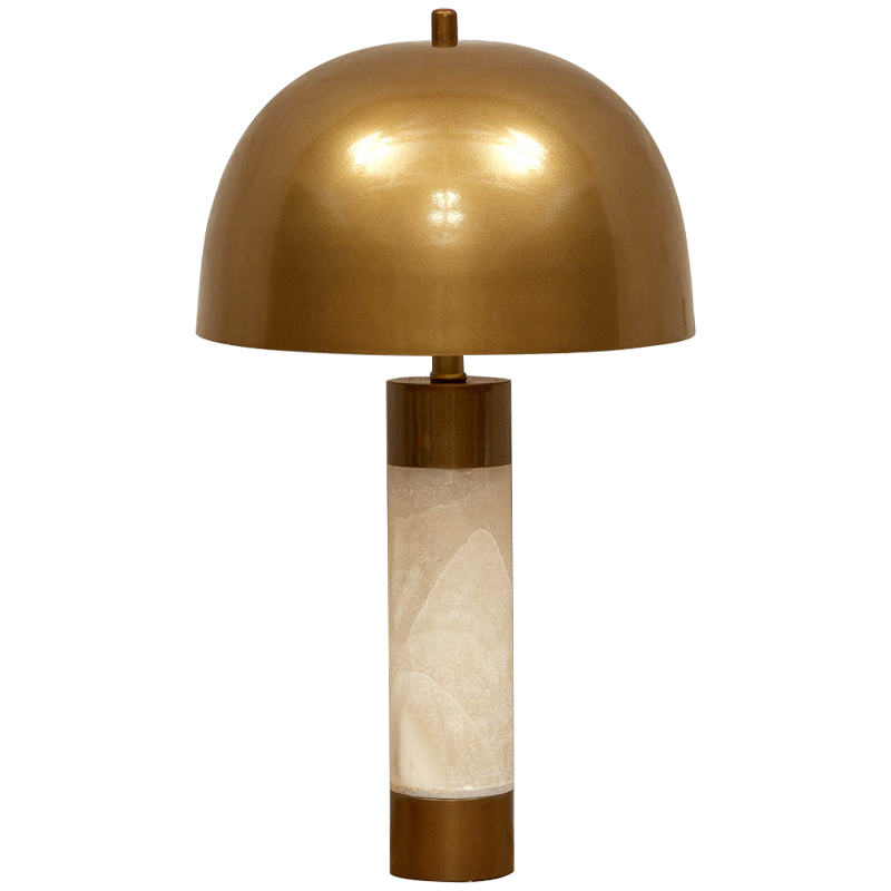 Настольная лампа с металлическим абажуром Gabriela Brass Table Lamp Латунь Бежевый в Перми | Loft Concept 