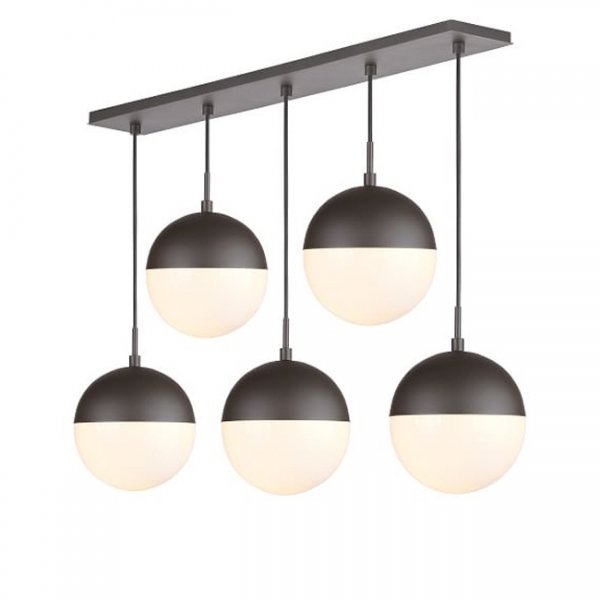 Подвесной светильник Copper Light Black Pendant 5 Черный Белый в Перми | Loft Concept 