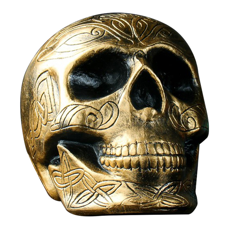 Статуэтка Golden Skull with Pattern Золотой в Перми | Loft Concept 