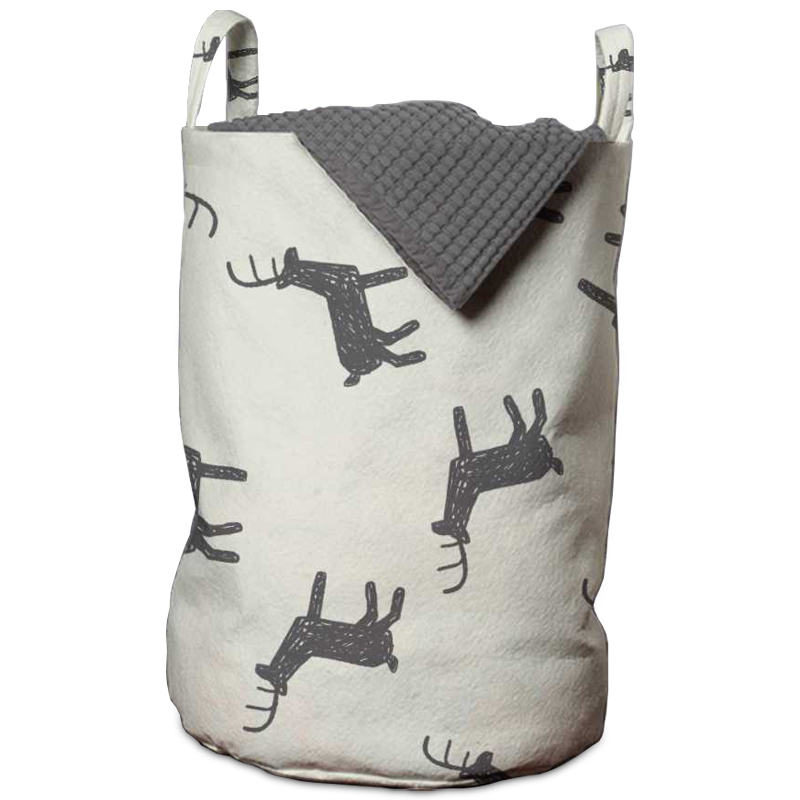 Корзина Deer Pattern Basket Белый Серый в Перми | Loft Concept 