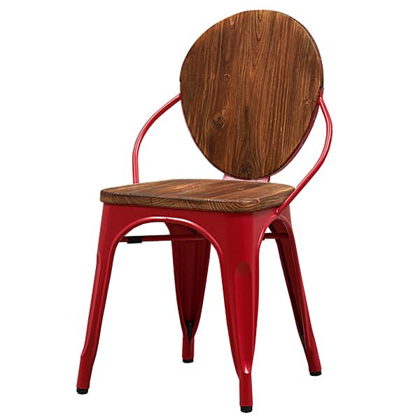 Стул Tolix chair Wooden Red Дуб темный Красный (Red) в Перми | Loft Concept 