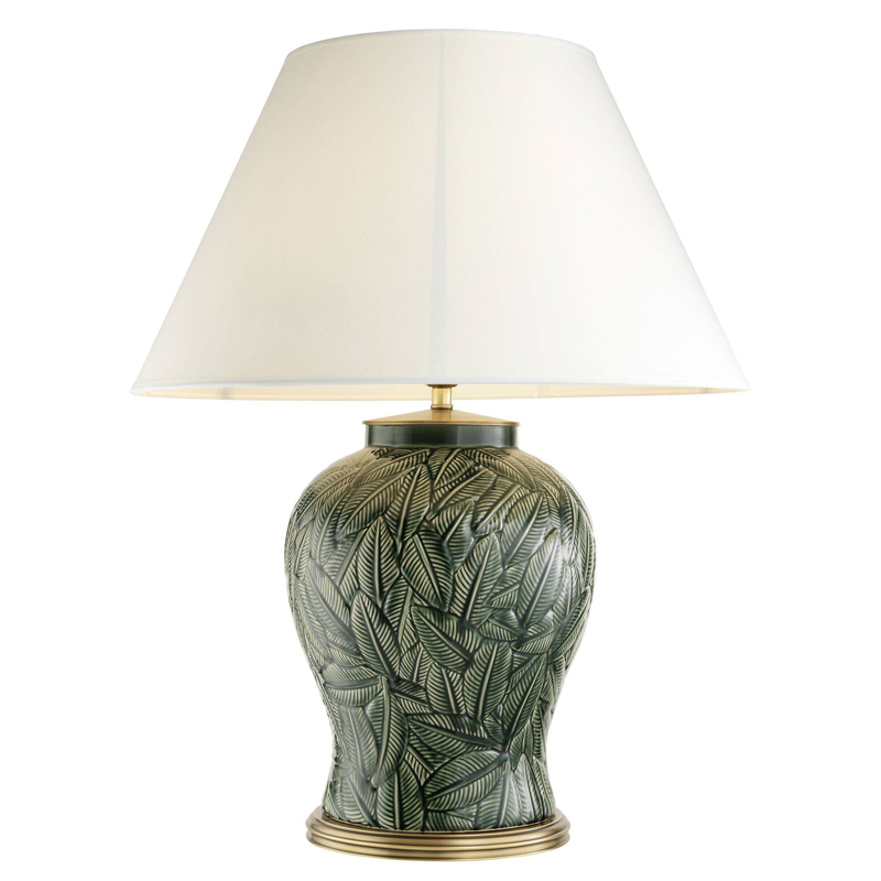 Настольная лампа Eichholtz Table Lamp Cyprus Белый Зеленый Латунь Античная полированная в Перми | Loft Concept 