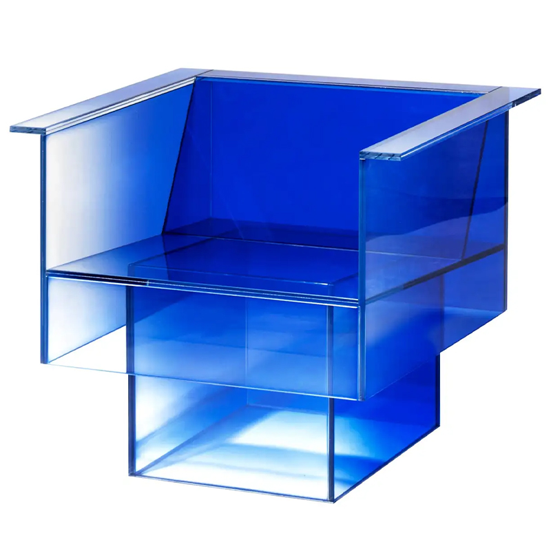 Дизайнерское Кресло Null Blue Glass Clear Armchair by Studio Buzao Прозрачный Синий Сапфирово-синий в Перми | Loft Concept 