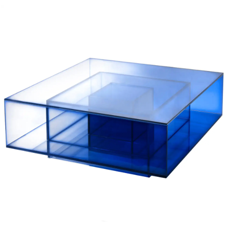 Кофейный Стол Null Blue Glass Clear Transition Color Coffee Table by Studio Buzao Customizable Синий в Перми | Loft Concept 