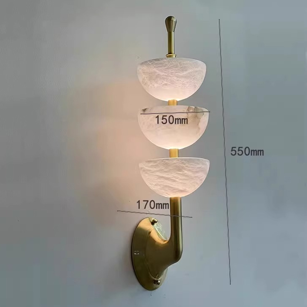 Бра с 3-мя мраморными плафонами в форме чаши Warm Marble Light Бра с 3-мя мраморными плафонами в форме чаши Warm Marble Light в Перми