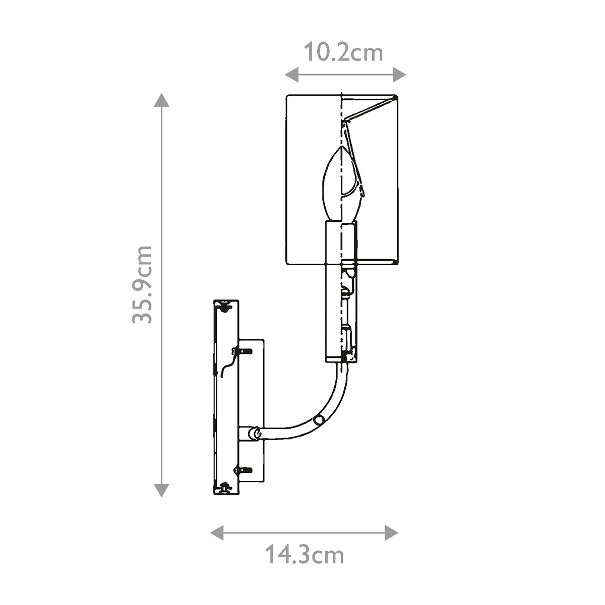 Бра с прямоугольным основанием и белым цилиндрическим льняным абажуром Feiss в Перми