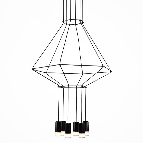 Vibia Wireflow Chandelier 0307 LED Suspension lam  Черный в Перми | Loft Concept 