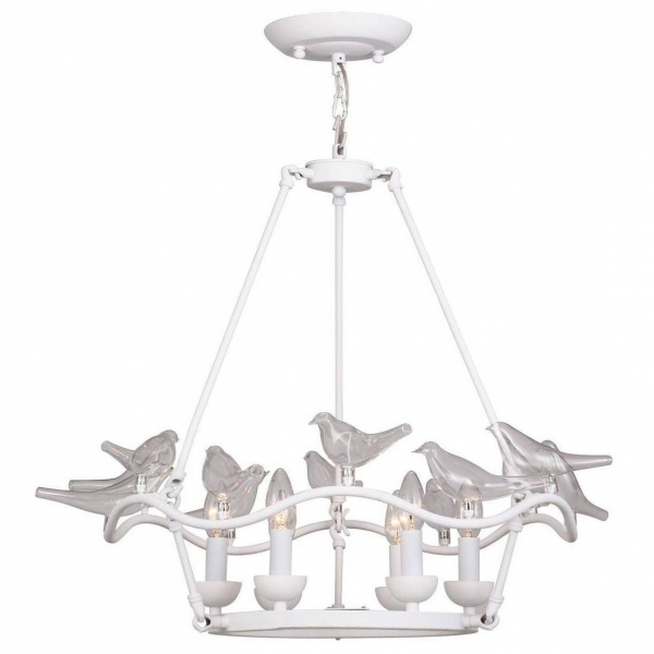 Люстра Dove Chandelier Glass Bird 6 White Белый в Перми | Loft Concept 