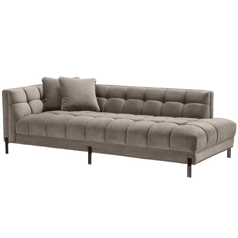 Кушетка Eichholtz Lounge Sofa Sienna Left greige Бежево-серый Темная бронза в Перми | Loft Concept 