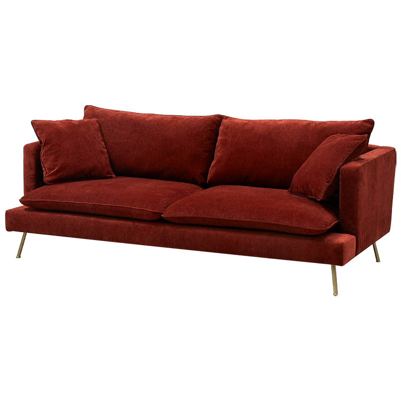 Диван Lambert Sofa Red Красный Красный Золотой в Перми | Loft Concept 