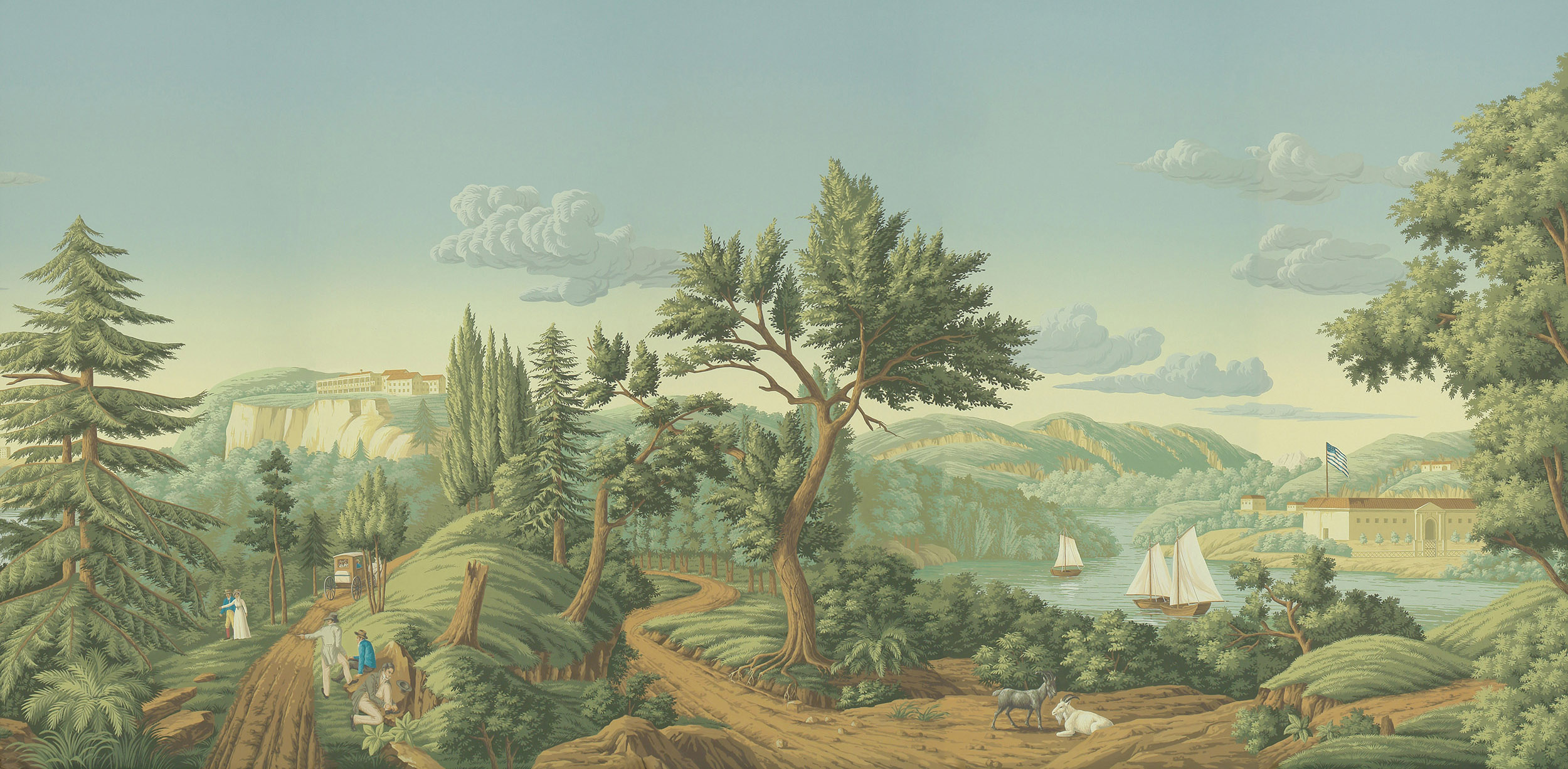 Обои ручная роспись North American River Views Verdoyant on scenic paper Обои ручная роспись North American River Views Verdoyant on scenic paper - постер Loft-Concept в Перми