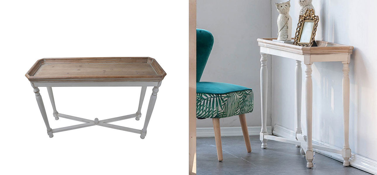 Столик прямоугольный с деревянной столешницей Beatrice - фото