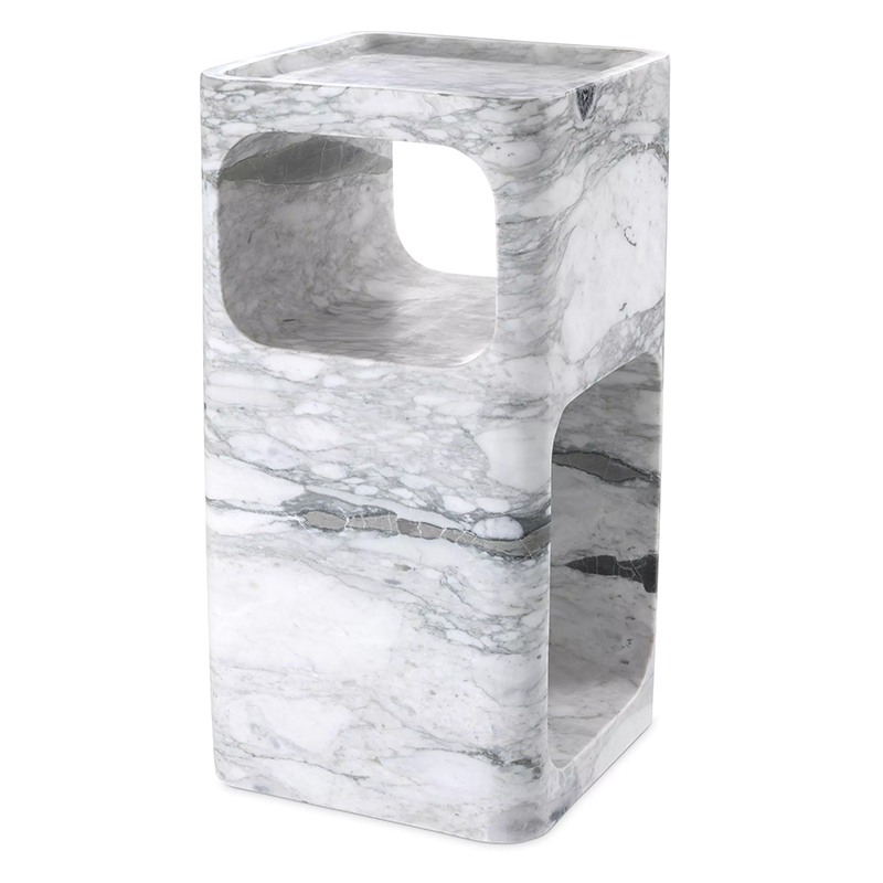 Приставной стол Eichholtz Side Table Adler Marble Белый Мрамор Bianco в Перми | Loft Concept 