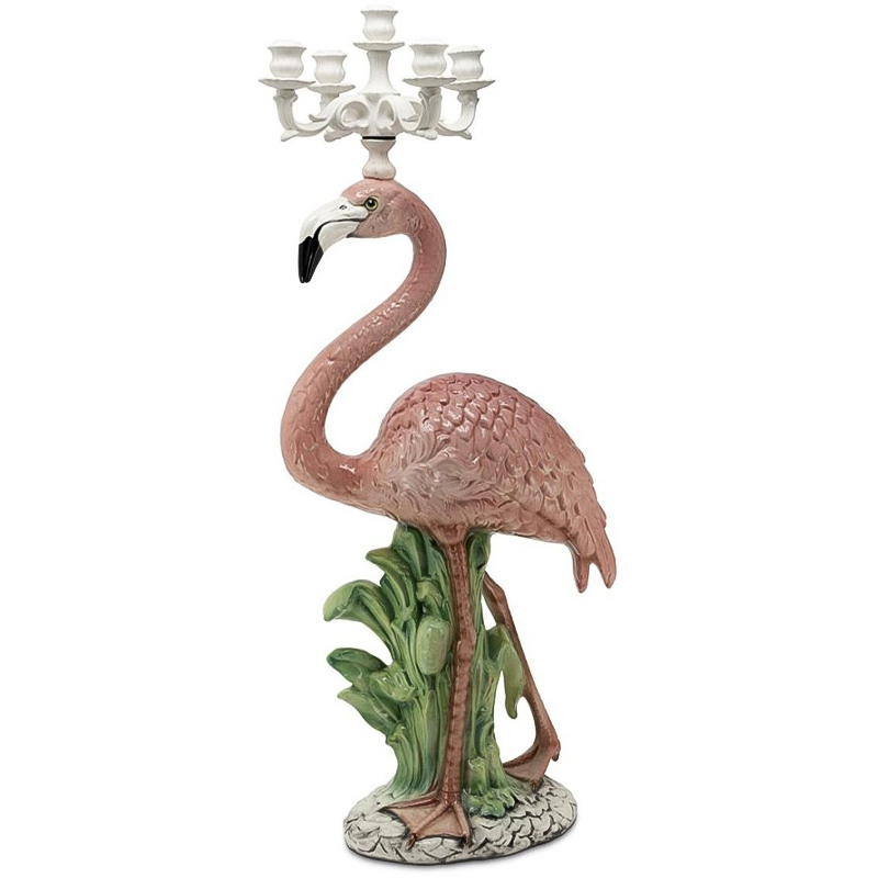 Подсвечник Candleholder Flamingo Bisc Розовый Зеленый Белый в Перми | Loft Concept 