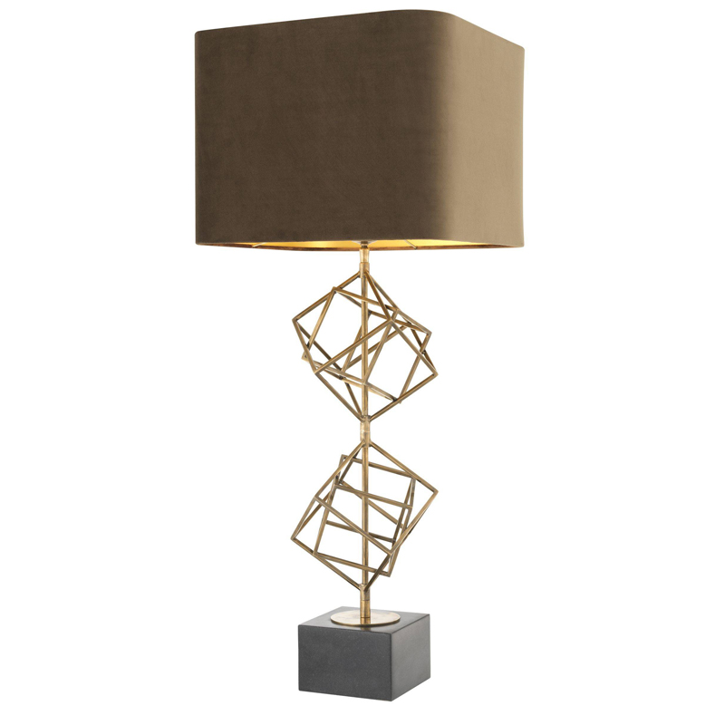 Настольная лампа Eichholtz Table Lamp Matrix brass Мокко Винтажная латунь Серый в Перми | Loft Concept 