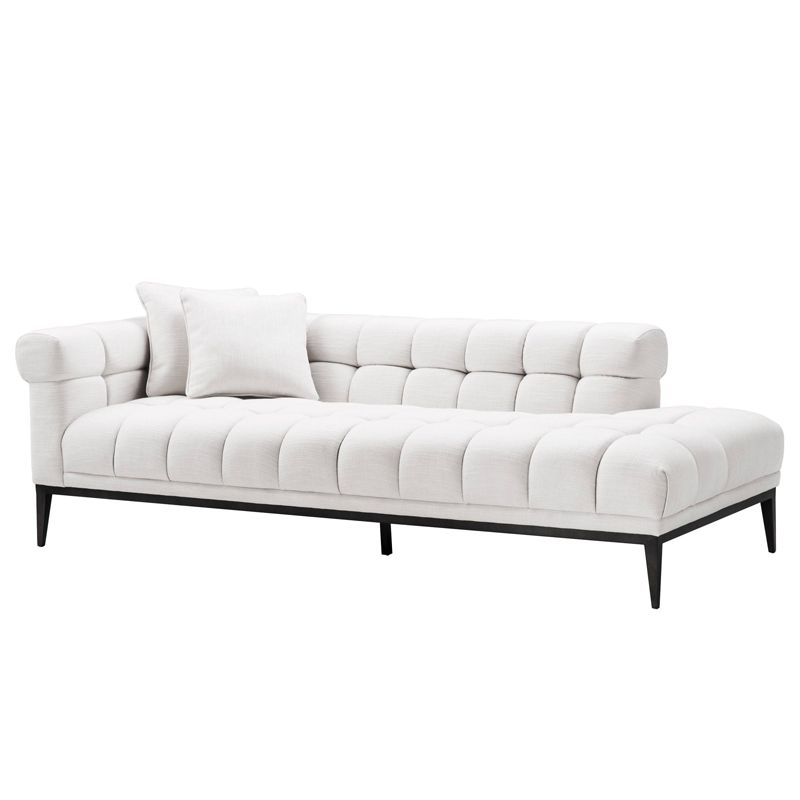 Кушетка Eichholtz Lounge Sofa Aurelio Left Белый Черный в Перми | Loft Concept 