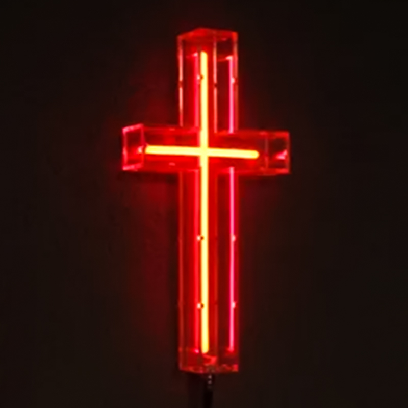 Неоновая настенная лампа Red Cross Neon Wall Lamp Красный Прозрачный в Перми | Loft Concept 