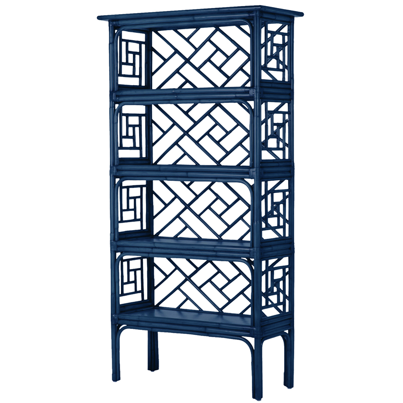 Стеллаж Синий Bamboo Chippendale Etagere Blue Синий в Перми | Loft Concept 