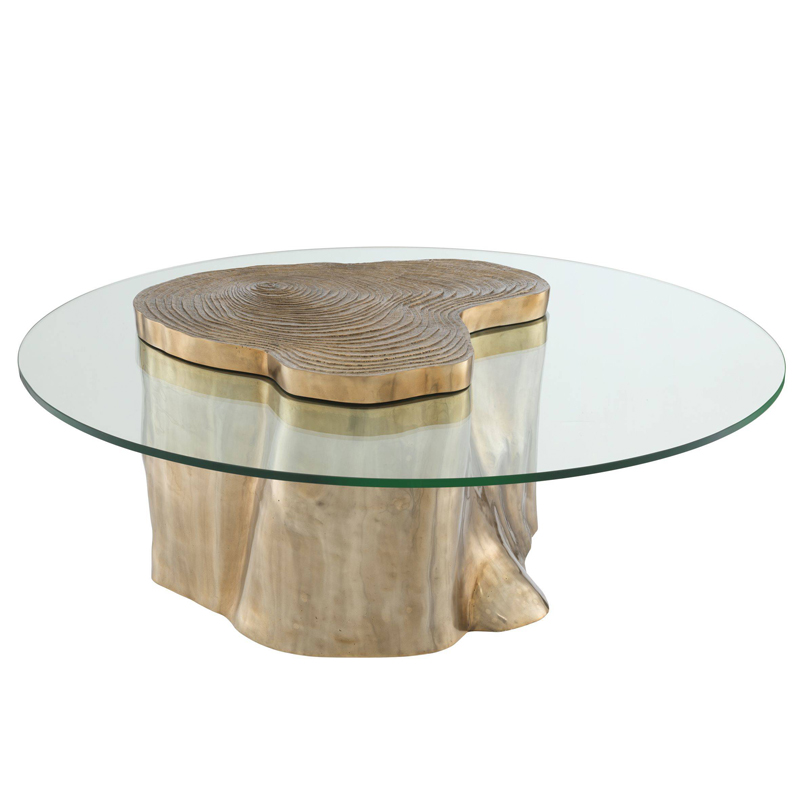 Кофейный стол Eichholtz Coffee Table Urban Латунь Прозрачный в Перми | Loft Concept 