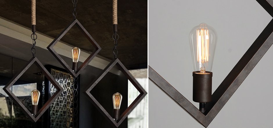 Подвесной светильник Romb Loft Rope Light Подвесной светильник Romb Loft Rope Light - Loft-Concept в Перми