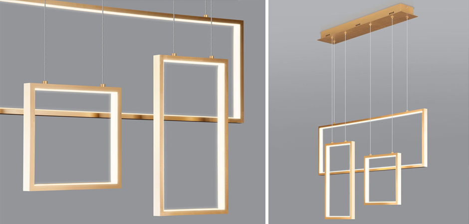 Люстра Rectangle Geometry Chandelier Gold 3 Люстра Rectangle Geometry Chandelier Gold 3 - Loft-Concept в Перми