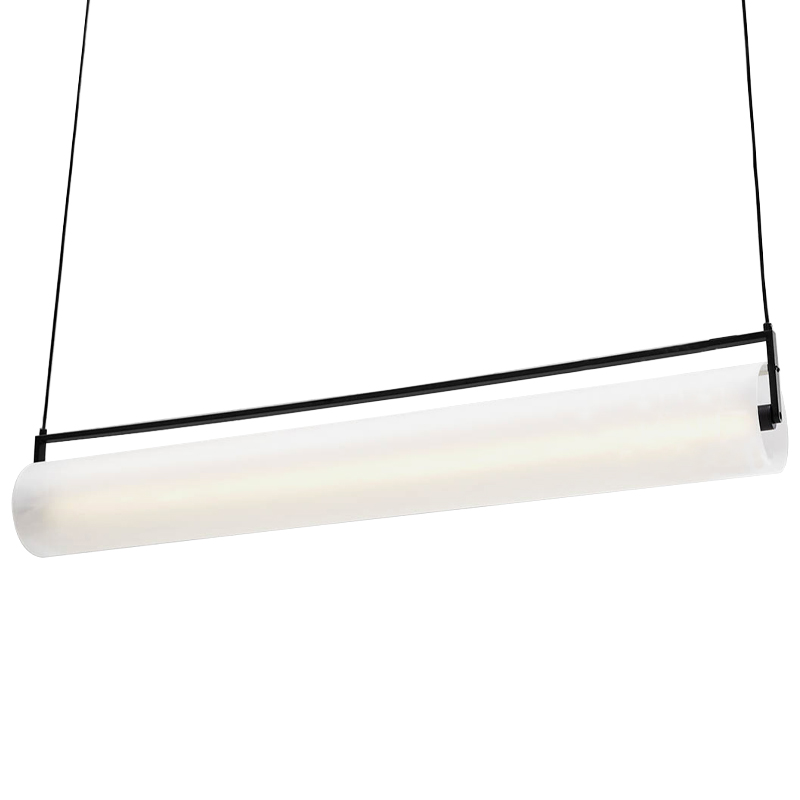 Дизайнерский линейный подвесной светильник CANVAS LINEAR HANGING LAMP Белый Черный в Перми | Loft Concept 