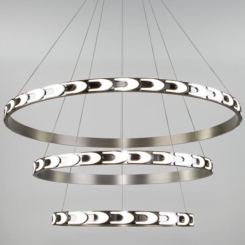 Люстра Maoris 3 Ring Horizontal Chandelier Никель Сатин в Перми | Loft Concept 